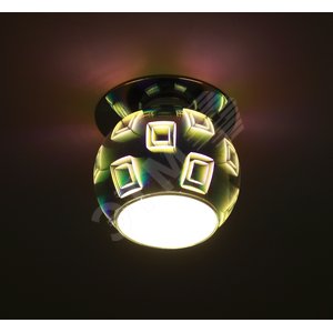 Светильник декор 3D квадрат G9,220V, 35W, серебро/мультиколор (50/700) - фото 1