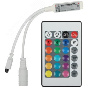 Контроллер мини для светодиодной ленты с ИК пультом RGBController-12/24V-72/144W-IP20-IR - фото 1