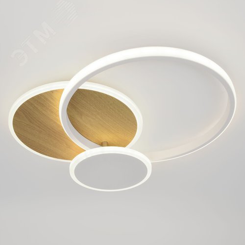 Светильник светодиодный потолочный ДПБ-60Вт 2 420Лм Модерн с ДУ City CLL-1-60-RC WH +Wood - фото 3