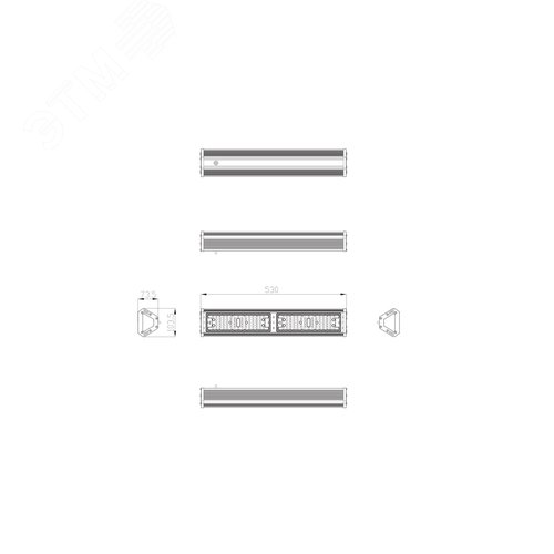 Cветильник cветодиодный подвесной ДСП 100 Вт 10500 Лм IP54 5000К Кп<5 процентов КСС Г IC SPP-404-0-50K-100 - фото 8