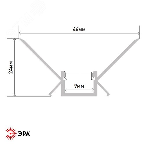 Комплект с анодированным профилем под штукатурку 4624 для внутреннего угла 46х24мм 2,5м - фото 2