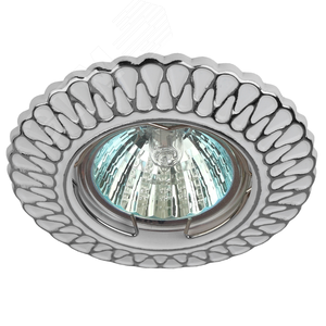 Светильник штампованный MR16 12V/220V 50W белый/хром (100/2800)ST4 CH/WH /1 - фото 1