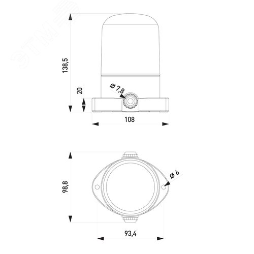 Светильник для бани керамика/стекло прямой IP54 E27 max 60Вт 135х110х85 белый НББ 02-60-001 - фото 7