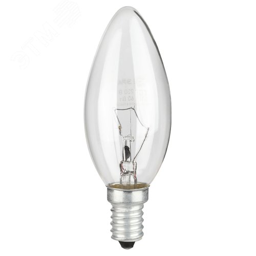 Лампа накаливания 40Вт 230В свеча прозрачная цветная коробка Е14 B-40-E14-230-CL - фото 2