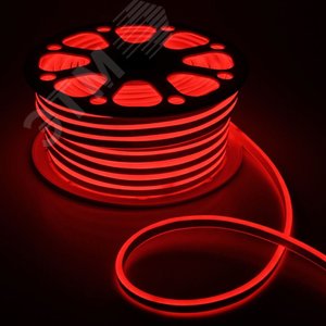 Лента светодиодная неоновая 7Вт/м 220В красный IP67 120LED/м N2835-120-IP67-220V-20m-R - фото 2