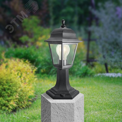 Светильник садово-парковый НТУ 04-60-001 Оскар четырехгранный черный IP44 Е27 max60Вт - фото 5