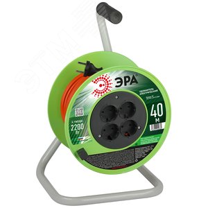 Изображение товара Удлинитель силовой на пластиковой катушке без заземления 4 розетки 40м ПВС 2х1мм2 RP-4-2x1.0-40m (шт)