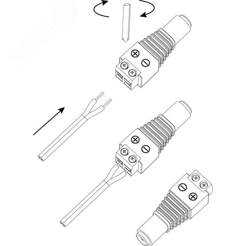 Разъем R-DC04 гнездо DC питания 2. 1х5. 5 с клеммной колодкой - фото 2