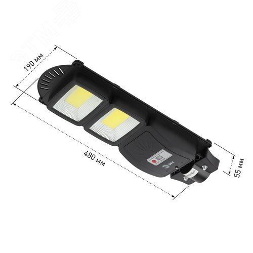 Светильник консольный на солнечной батарее, COB,40W, с датчиком движения, ПДУ, 750lm, 5000К, IP65 - фото 9