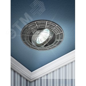 Светильник штампованный поворотный MR16,12V/220V, 50W сатин серебро/хром ST7A CH/SS - фото 2