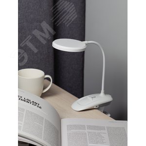 Светильник настольный NLED-513-6W-W светодиодный аккумуляторный на прищепке белый - фото 8