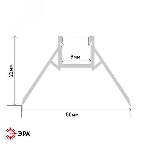 Комплект с анодированным профилем под штукатурку 5022 для внешнего угла 50х22мм 2,5м - фото 2