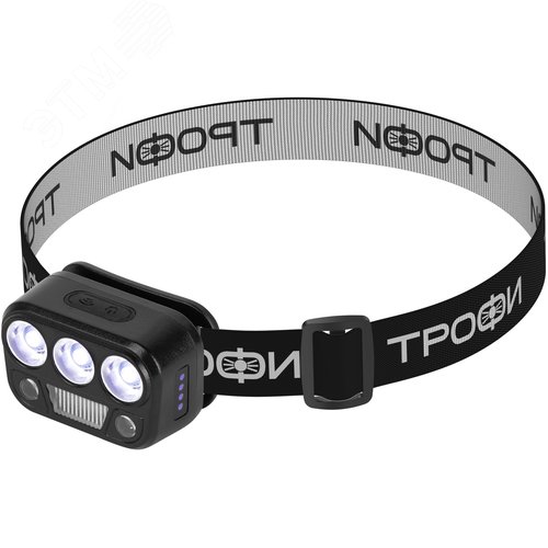 Фонарь налобный светодиодный Трофи GA-105 аккумуляторный 3+3+3 Bт сенсорное управление 5 режимов - фото 2