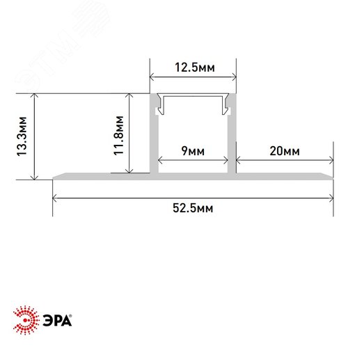Комплект с анодированным профилем под плитку и гипсокартон толщиной до 9 мм 5313(02) 53х13мм 2,5м - фото 2