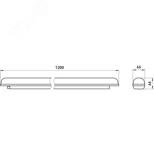 Светильник аварийный светодиодный ДСП-36 Вт IP65 6500K 4860лм БАП 1 ч 1200 мм матовый SPP-202-0-65K-EL36 - фото 12