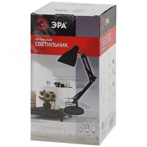 Светильник настольный N-123-Е27-40W-BK черный - фото 2