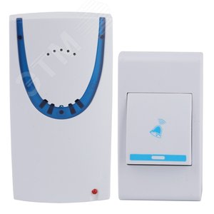 Изображение товара Звонок дверной беспроводной на батарейках 32 мелодии 100м IP20 со световой индикацией белая ААА А03 (шт)