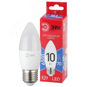 Лампа светодиодная LED B35-10W-865-E27 R (диод, свеча, 10Вт, хол, E27) (10/100/3500)