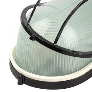 Светильник НБП 04-100-002 Акватермо алюминий/стекло решетка IP54 E27 max 100Вт 280х160 овал черный - фото 6