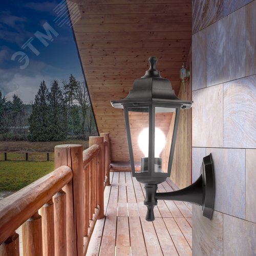 Светильник настенный НБУ 06-60-001 шестигранный черный IP44 Е27 max60Вт - фото 9