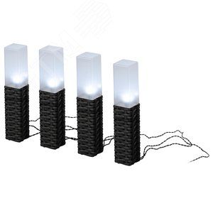 Светильник уличный Ротанг на солнечной батарее высота 41 см 4 шт 4 LED ERASF23-14 - фото 1