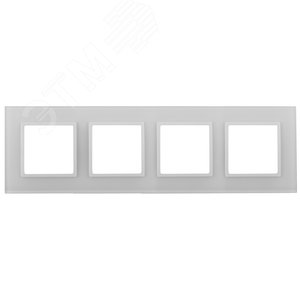 Изображение товара Рамка для розеток и выключателей 4 поста белый стекло ЭРА Elegance 14-5104-01 (шт)