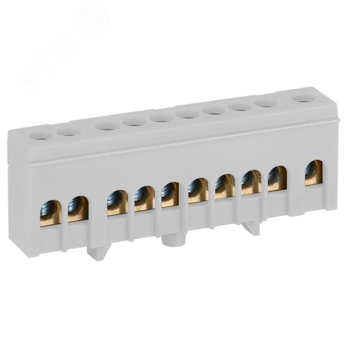 Изображение товара Шина NO-224-107 L фаза в изолированном корпусе на DIN-рейку ШНИ-6х9-10-Д cерый (шт)