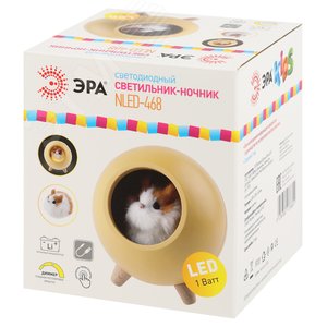 Ночник детский - светильник светодиодный NLED-468-1W-Y хомяк желтый - фото 2