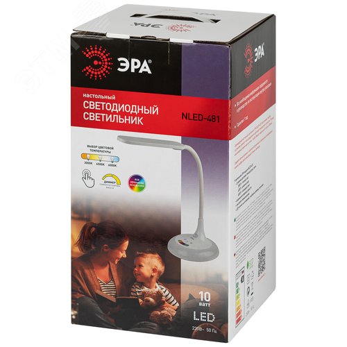 Светильник настольный светодиодный с основанием белый NLED-481-10W-W - фото 10