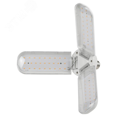 Фитолампа для растений светодиодная FITO-24W-Ra90-E27-FOLD 3-х лепестковая полного спектра 24 Вт Е27 - фото 3