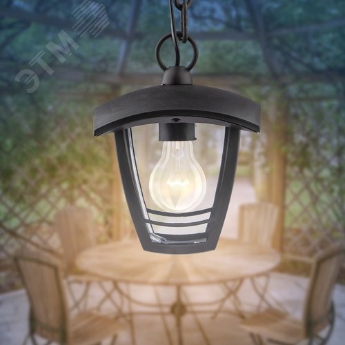 Светильник садово-парковый НСУ 07-40-001 Марсель черный 4 гранный подвесной IP44 Е27 max60Вт - фото 7