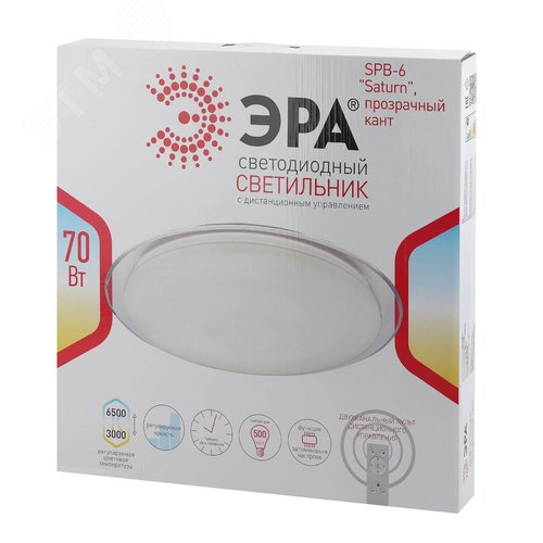 Светильник потолочный светодиодный Классик с ДУ SPB-6-70-RC Saturn 70Вт 3000-6500К с ДУ прозрачный кант - фото 5
