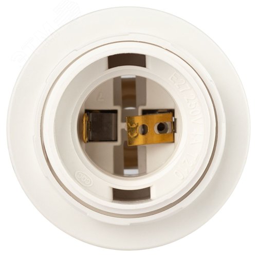 Патрон Е27 с кольцом пластик белый - фото 5