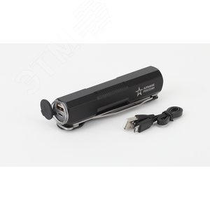 Фонарик карманный аккумуляторный, ударопрочный металлический корпус, перочинный ножик, powerbank USB, диммер MA-702 Кинжал Армия России - фото 5