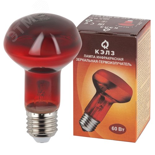Инфракрасная лампа ИКЗК 230-60 R63 Е27 для обогрева животных 60 Вт Е27 - фото 3