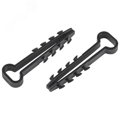 Изображение товара Дюбель-хомут для плоского кабеля 6-12 мм чёрный (50 штук) NO-225-209 (упак)