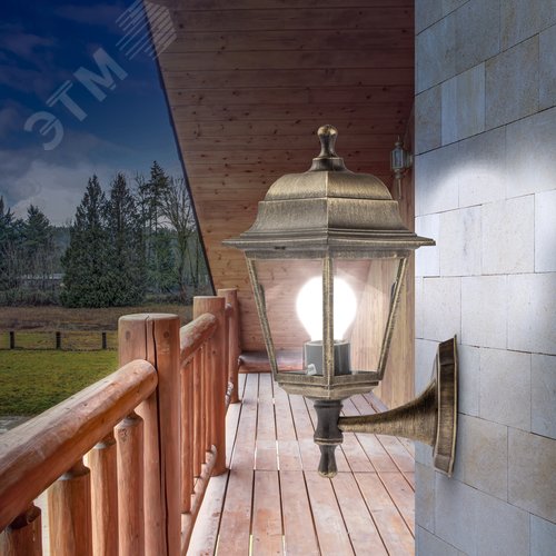 Светильник настенный НБУ 04-60-001 четырехгранный под бронзу IP44 Е27 max60Вт - фото 8