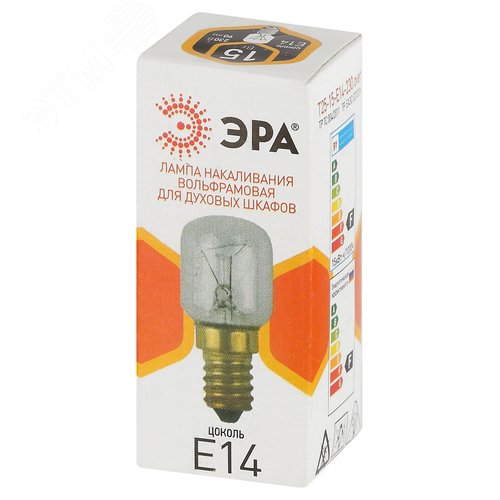 Лампа накаливания для духовых шкафов 15Вт T25-15-E14-230 oven 230В цветная коробка Е14 - фото 3