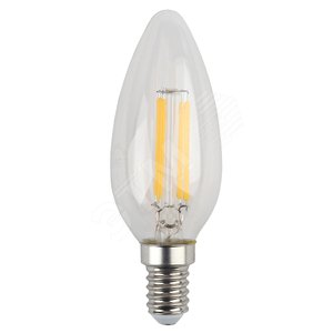 Лампа светодиодная филаментная F-LED B35-5W-840-E14 (филамент, свеча, 5Вт, нейтр, E14 (25/50/3300)