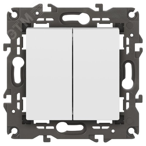 Изображение товара Переключатель Elegance 14-1106-01М двойной, 10АХ-250В, белый матовый (шт)