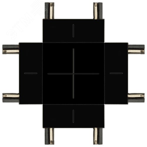 Коннектор Х-образный для тонкого магнитного шинопровода черный TRM-S5-CX BK - фото 1