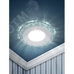 Светильник точечный DK LED 14 SL/WH светодиодный круглый белая подсветка 3+3W прозрачный/белый - фото 2