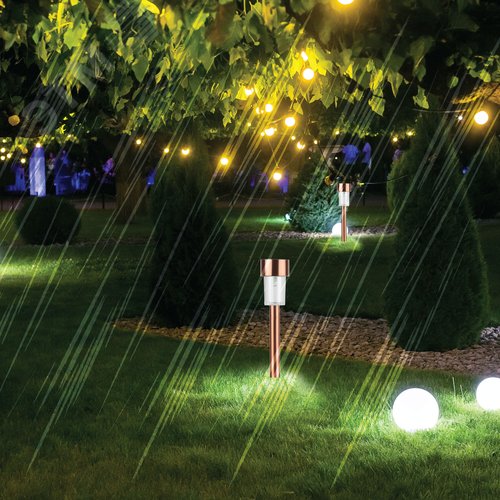 Светильник садовый на солнечной батарее, нержавеющая сталь, ''медный'', 32 см SL-SS30-CPR - фото 4