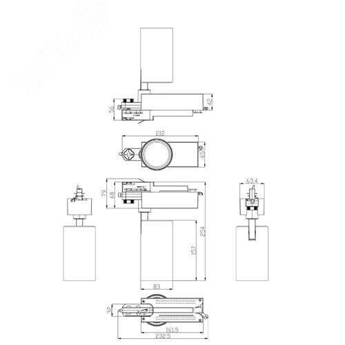 Светильник трековый трёхфазный SТR-30-36-30K-W30 узкий луч 3000K белый - фото 5