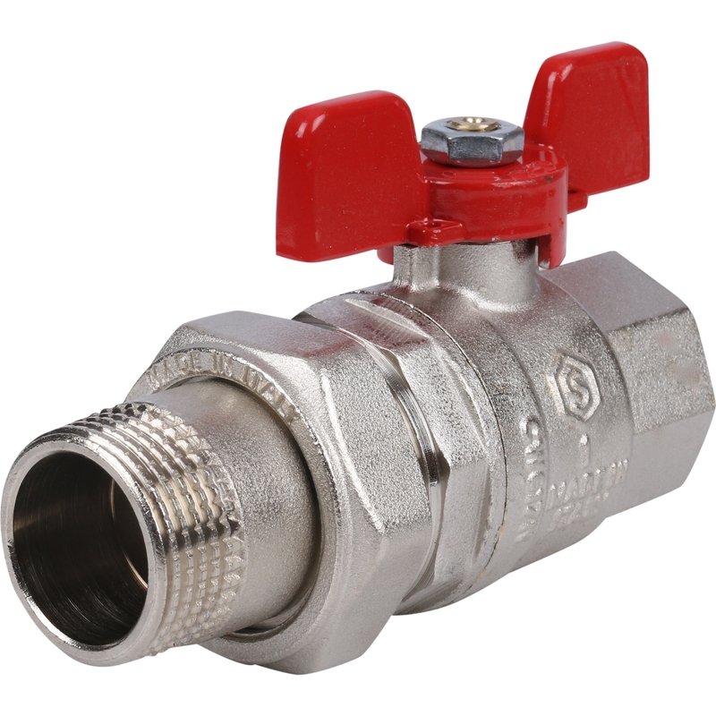 Кран шаровой со сгоном 1' ВН ручка бабочка (EPDM) (SVB-1007-000025 ...
