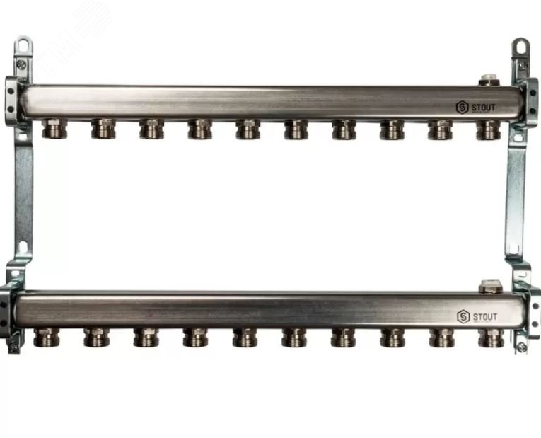 Изображение товара Коллектор из нержавеющей стали 10 выходов для радиаторной разводки