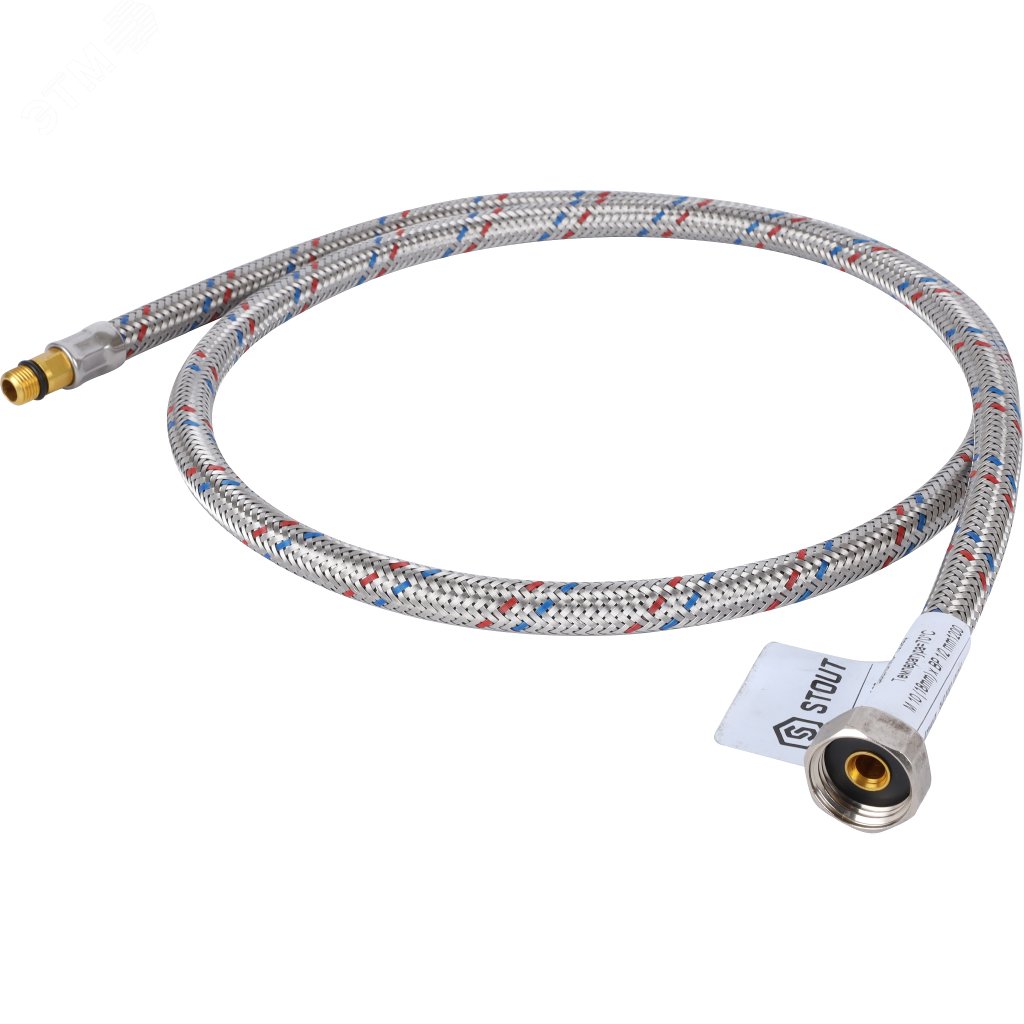 Изображение товара Гибкая подводка для воды M10 18мм 1/2 ВР 1200 мм STOUT