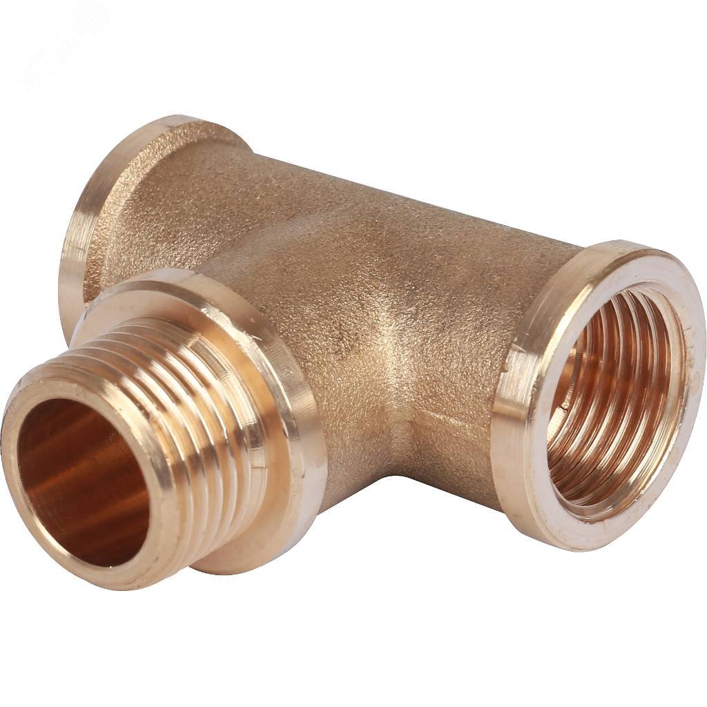 Изображение товара Тройник ВНВ 1/2'x1/2'x1/2' для труб из латуни, давление 16 бар, резьба ВНВ