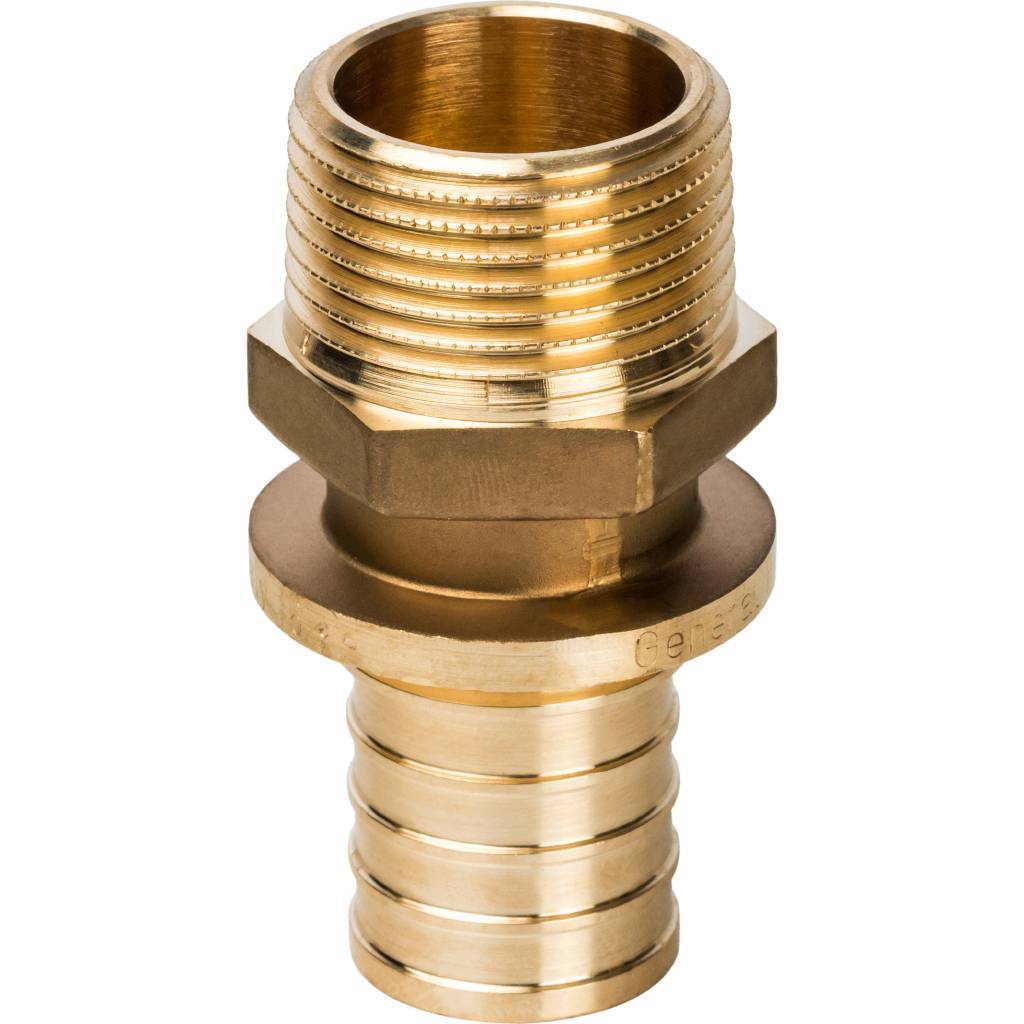 Переходник 32х1'НР с наружной резьбой, аксиальный, латунь
