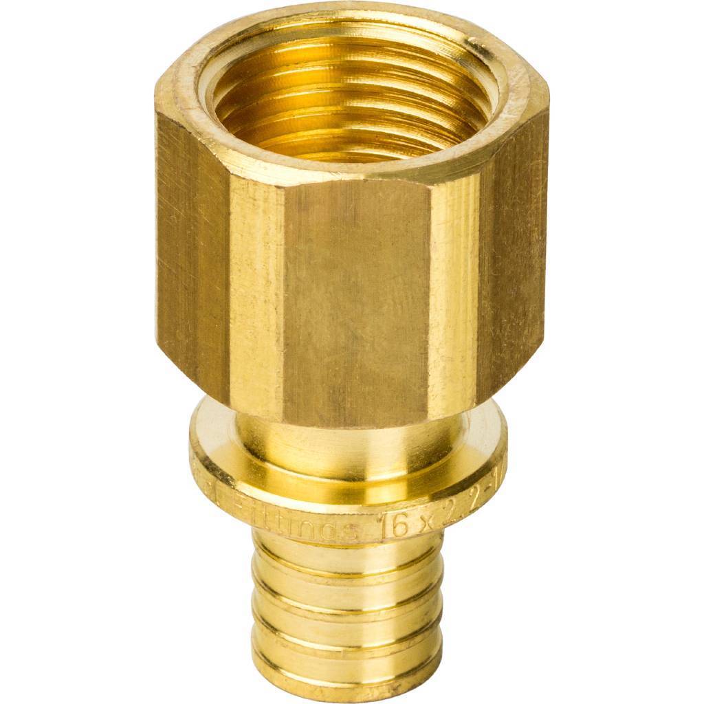 Переходник 16х1/2'ВР с внутренней резьбой, аксиальный, латунь